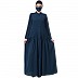 Designer Front open abaya with Pin Tucks- Dark Teal